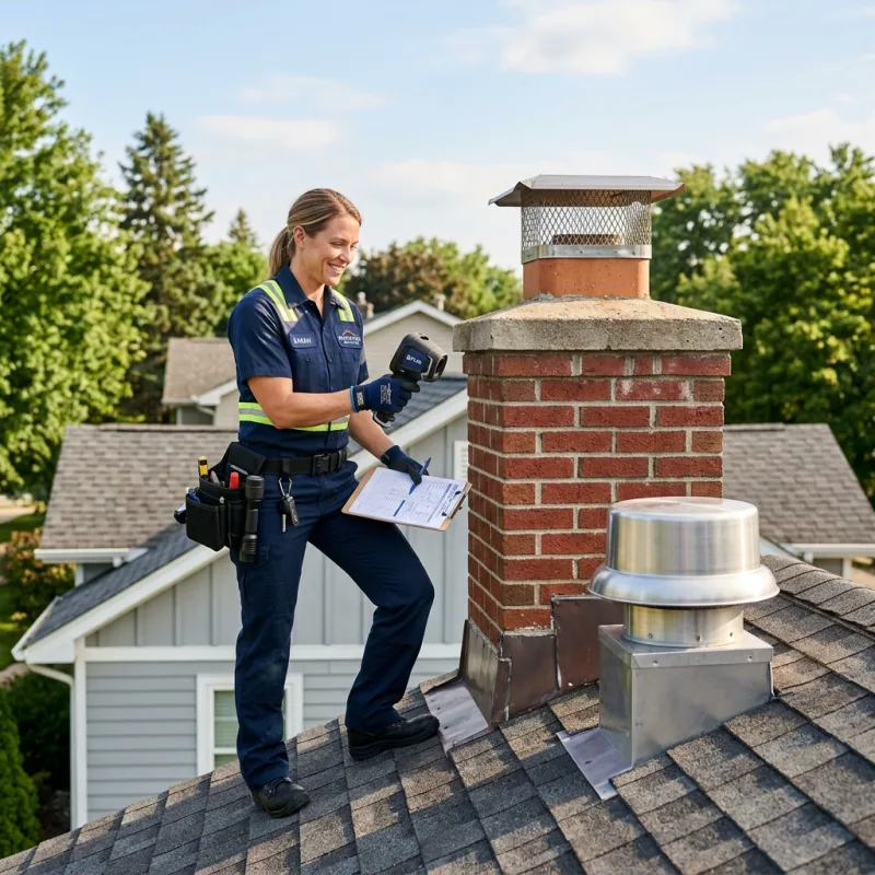 Technician inspecting a Macleod roof cavity and ductwork for a dead bird